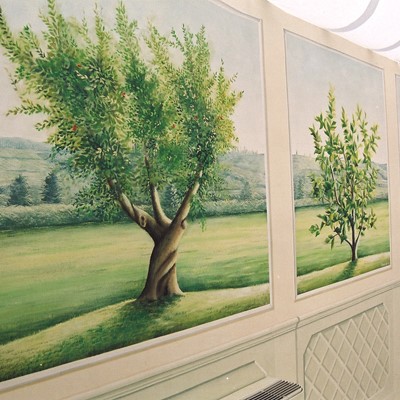 dipinto su parete in una veranda in giardino villa privataColognola ai Colli (VR)